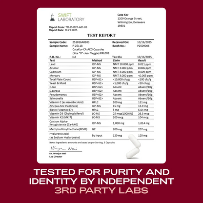 Cata-Kor Skin, Hair & Nails Supplement – Ca AKG, MSM, Hyaluronic Acid, Biotin