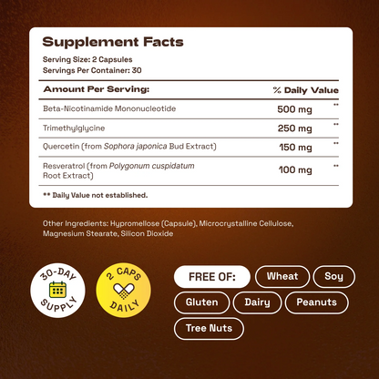 Cata-Kor NMN Supplement, Quercetin, TMG, Resveratrol – Supports Cellular Energy & NAD+ Levels