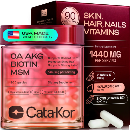 Cata-Kor Skin, Hair & Nails Supplement – Ca AKG, MSM, Hyaluronic Acid, Biotin